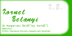 kornel belanyi business card